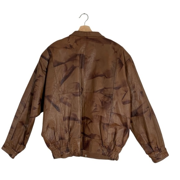 Vintage Saad Taha Leather Factory Leather Bomber Jacket Size XL - Picture 2 of 11